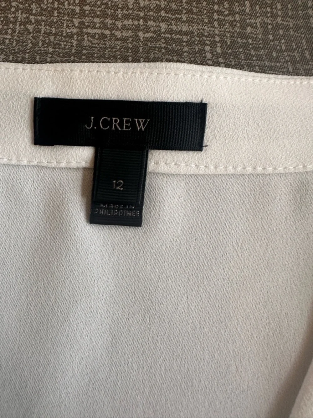 J.Crew Wrap Style Blouse Women’s Size 12 Ivory Long Sleeve Tie Waist Top